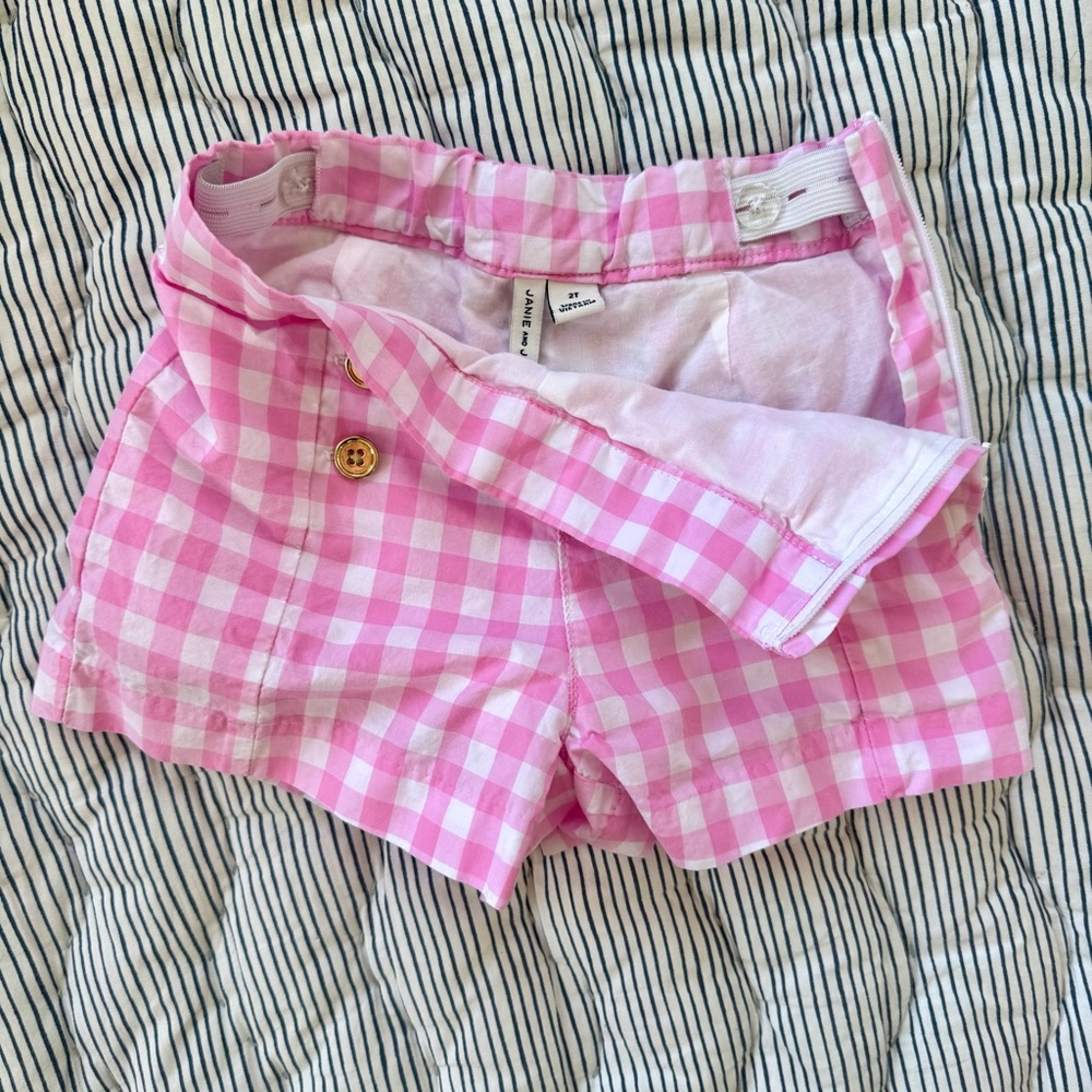 Janie and Jack Pink Gingham Kids Shorts, Size 2T - Picture 3 of 3